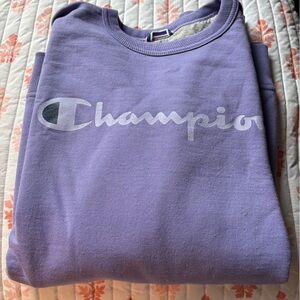Champion Lilac Crewneck Sweatshirt with White Logo